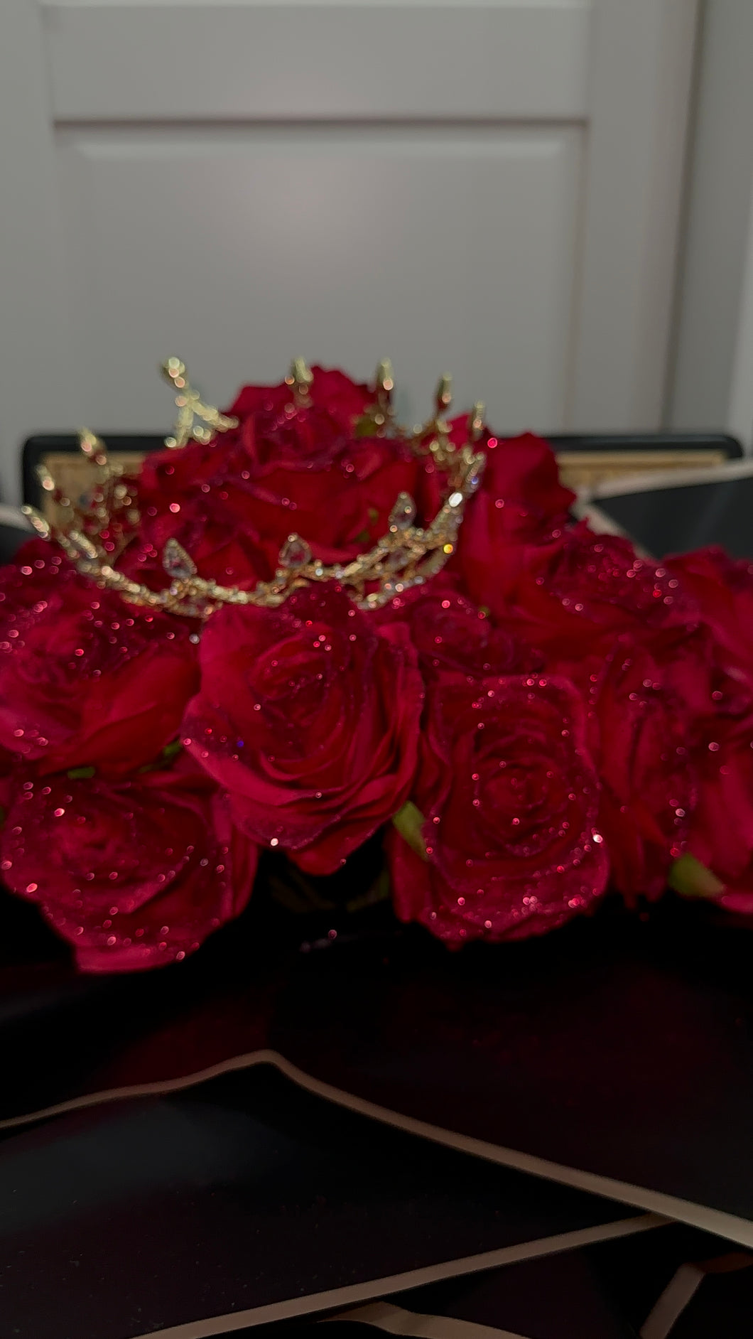 50 Glitter Red Rose Bouquet