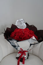 Load image into Gallery viewer, Retro Chrome red silk rose bouquet

