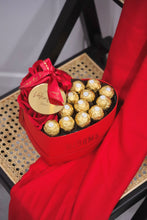 Load image into Gallery viewer, Small heart shaped rose &amp; ferrero rocher box

