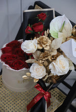 Load image into Gallery viewer, Small Cream &amp; Red Rose Bouquet
