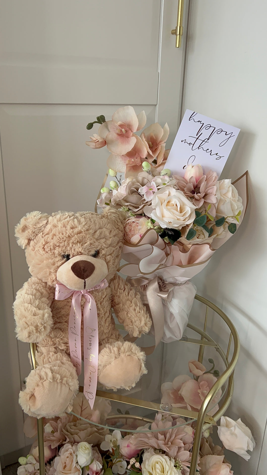 BUNDLE- Mixed flower bouquet & Teddy